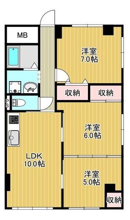 第二片野ハイツ東館の物件間取画像